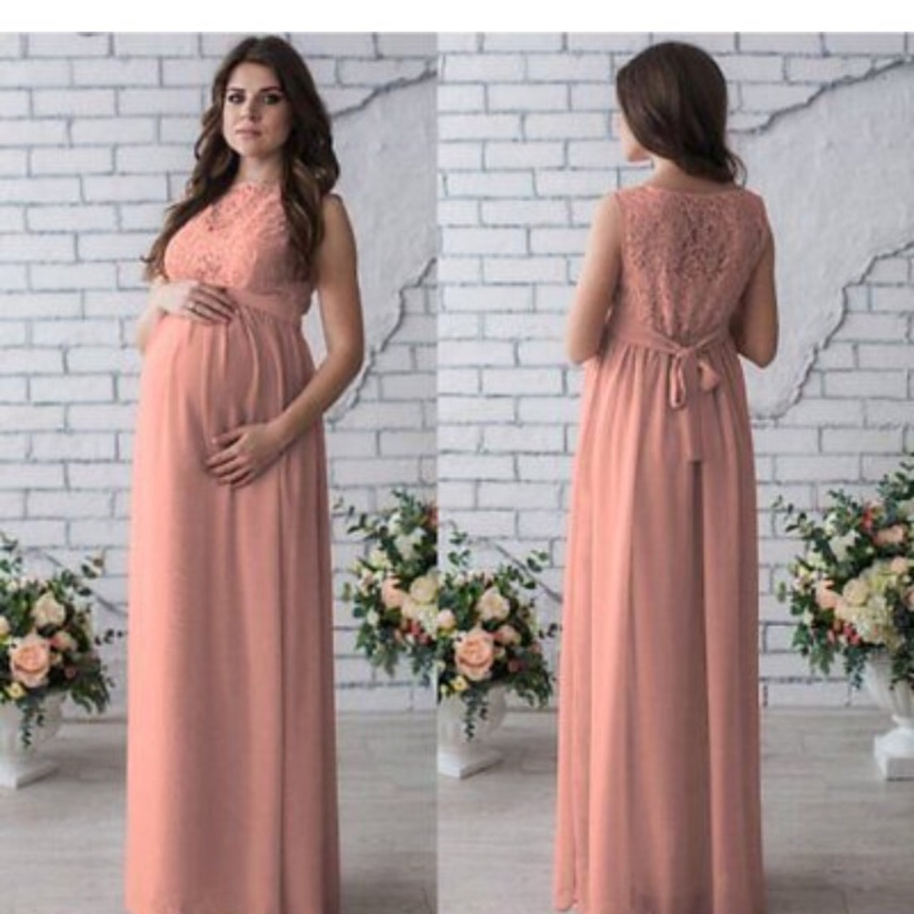 Peach maternity dress